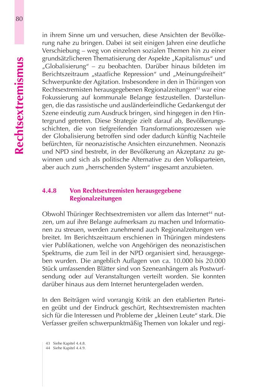 Seite 81 des Verfassungsschutzbericht 2008 Thüringen