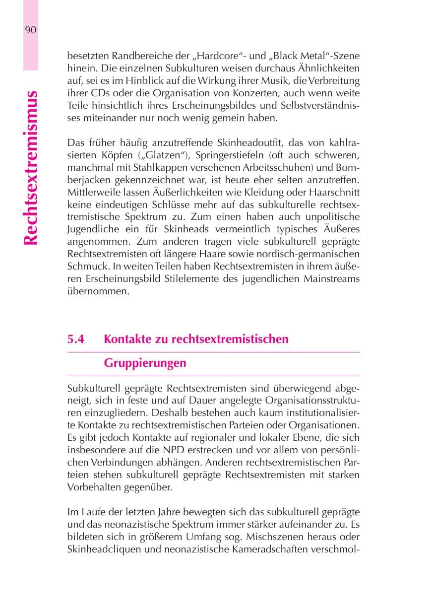 Seite 91 des Verfassungsschutzbericht 2008 Thüringen
