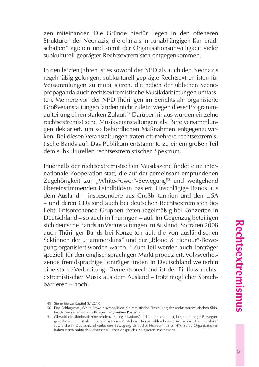 Seite 92 des Verfassungsschutzbericht 2008 Thüringen