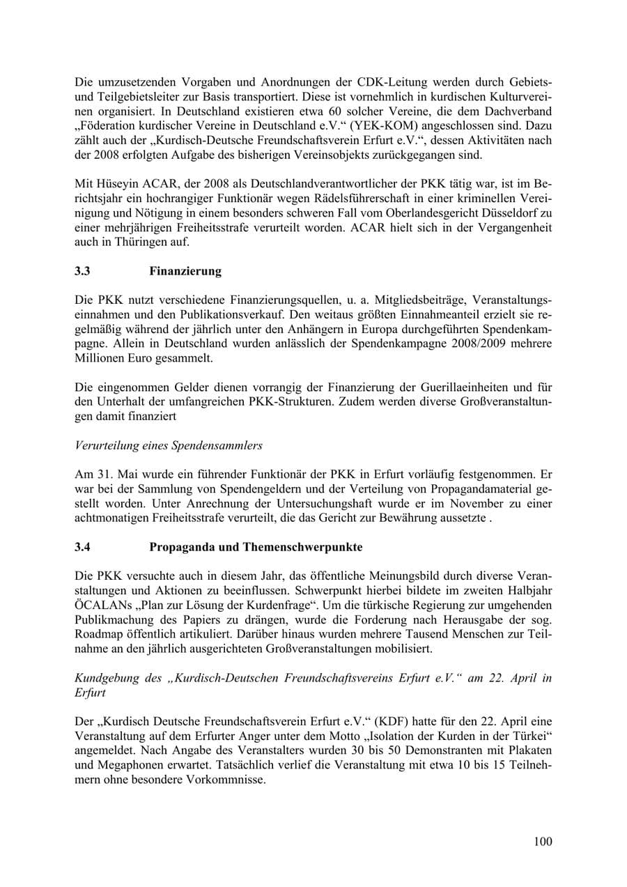 Seite 101 des Verfassungsschutzbericht 2009 Thüringen