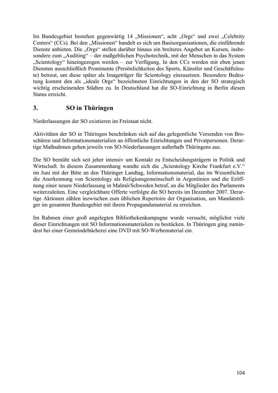 Seite 105 des Verfassungsschutzbericht 2009 Thüringen