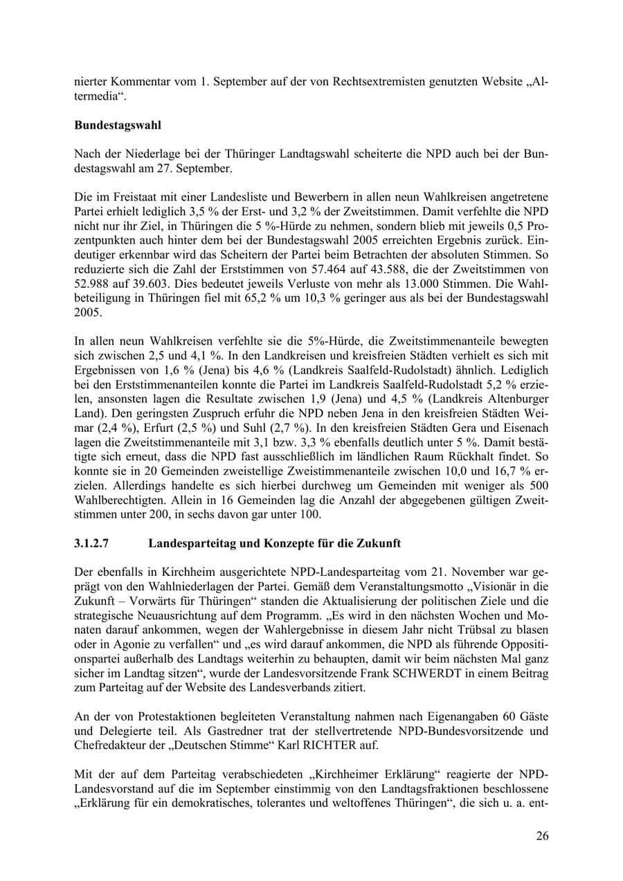 Seite 27 des Verfassungsschutzbericht 2009 Thüringen