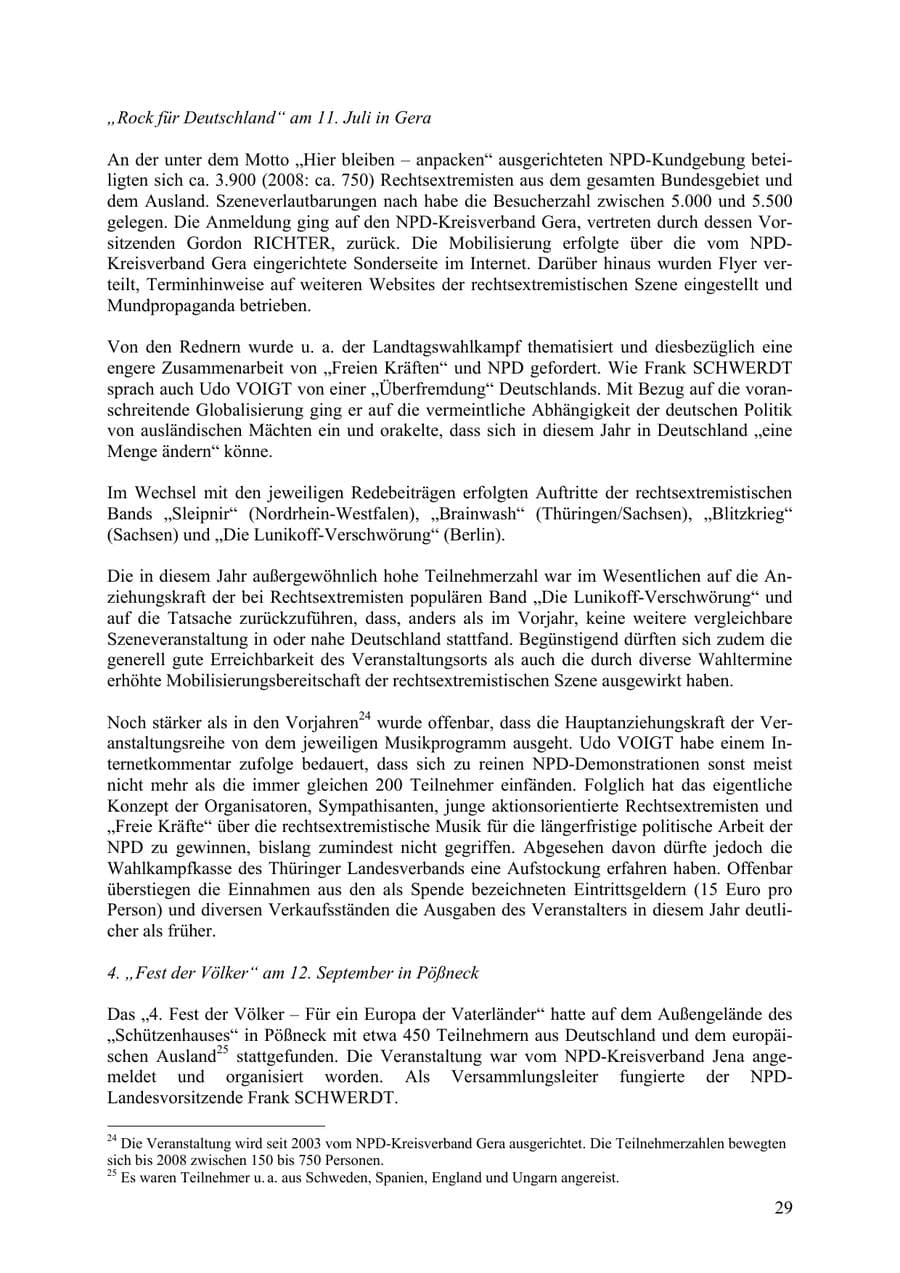 Seite 30 des Verfassungsschutzbericht 2009 Thüringen