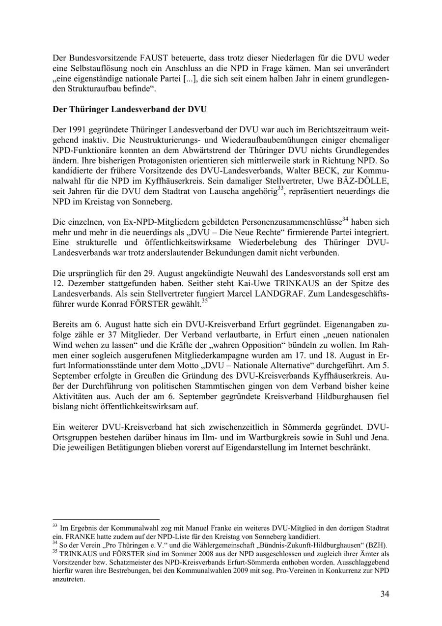Seite 35 des Verfassungsschutzbericht 2009 Thüringen