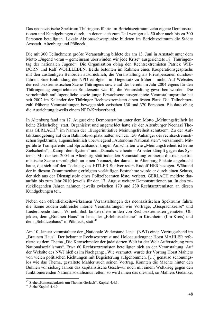Seite 49 des Verfassungsschutzbericht 2009 Thüringen