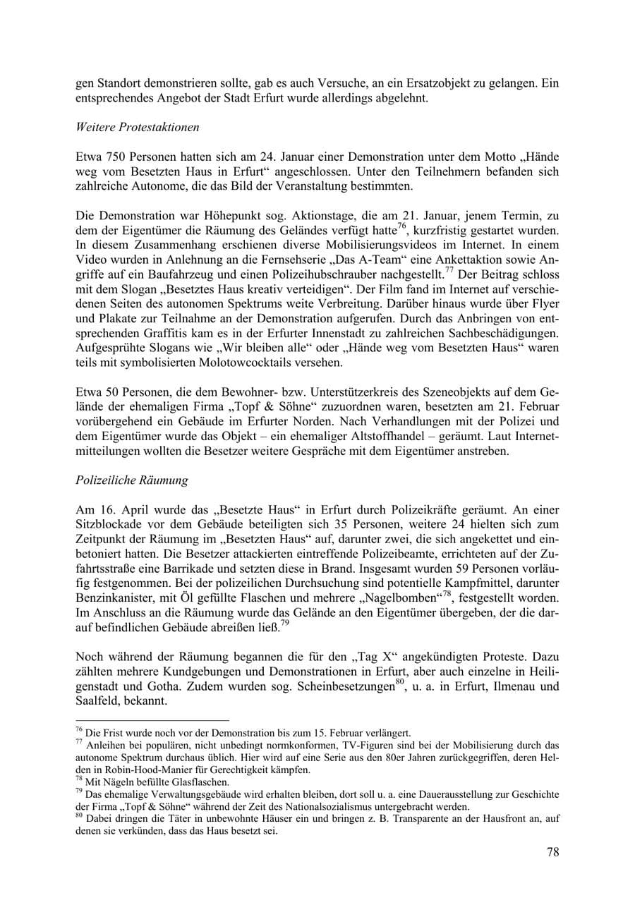 Seite 79 des Verfassungsschutzbericht 2009 Thüringen