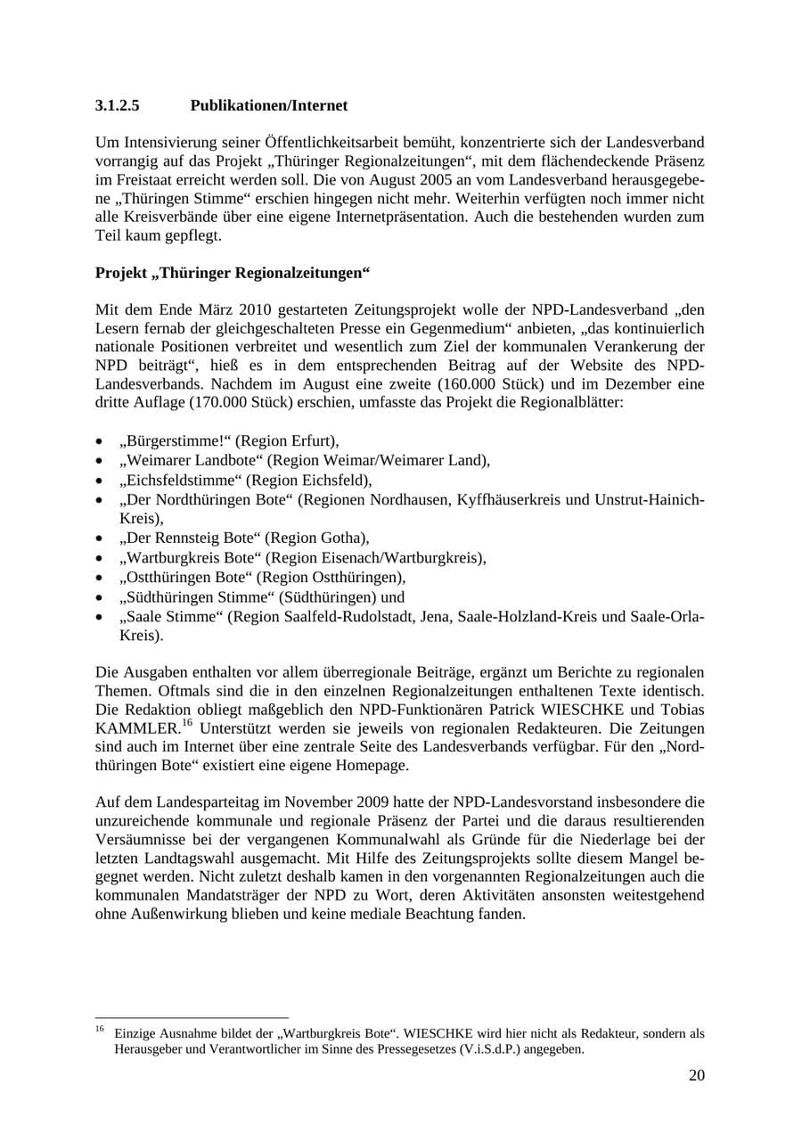 Seite 21 des Verfassungsschutzbericht 2010 Thüringen