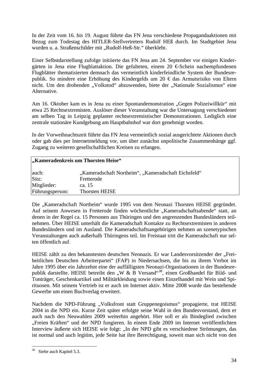 Seite 35 des Verfassungsschutzbericht 2010 Thüringen