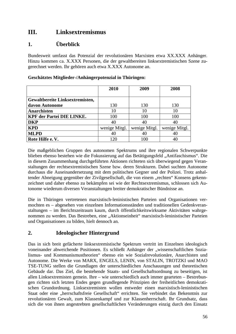 Seite 57 des Verfassungsschutzbericht 2010 Thüringen