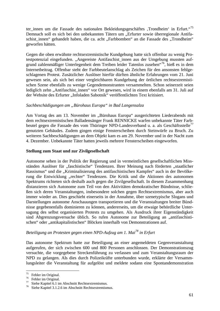 Seite 62 des Verfassungsschutzbericht 2010 Thüringen