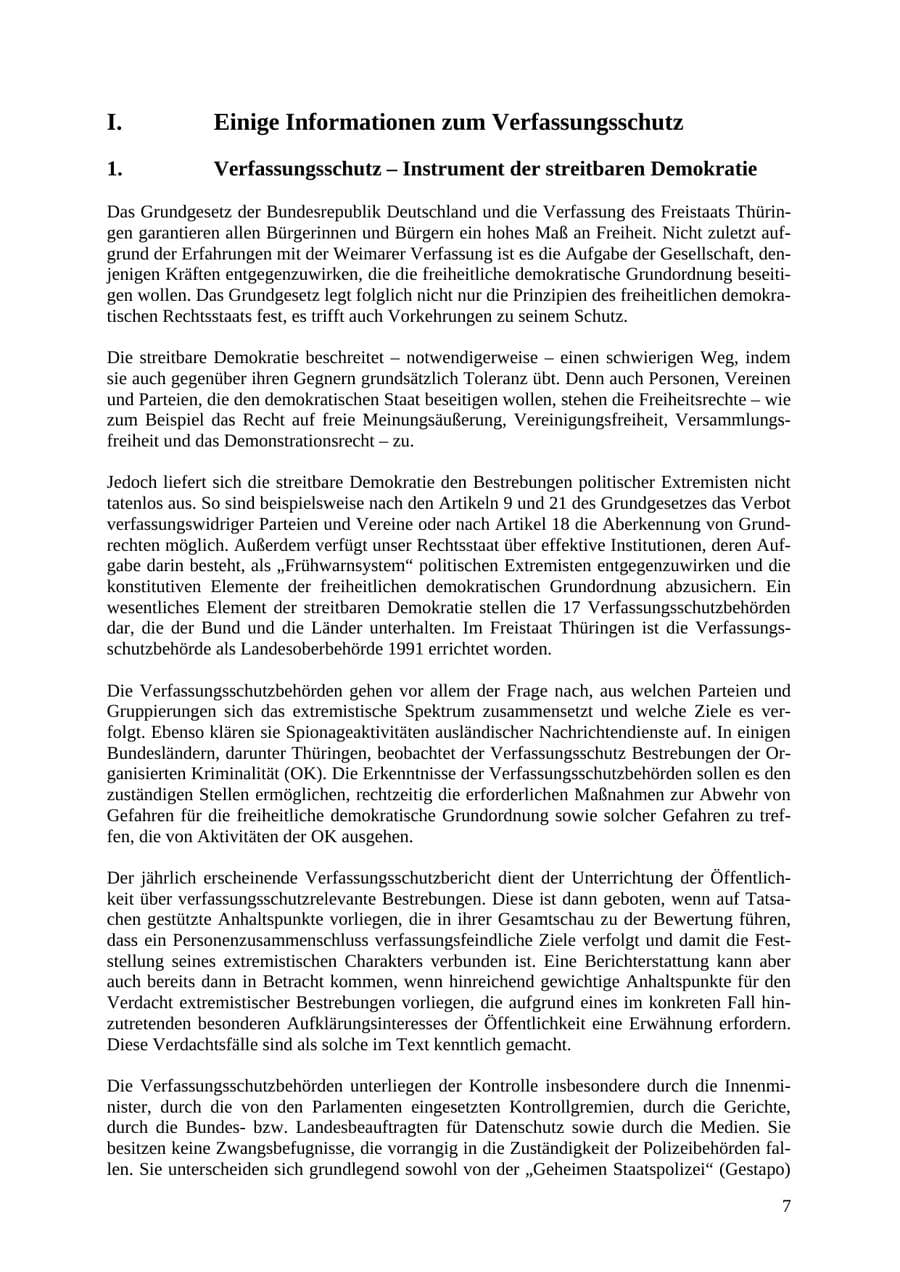 Seite 8 des Verfassungsschutzbericht 2010 Thüringen
