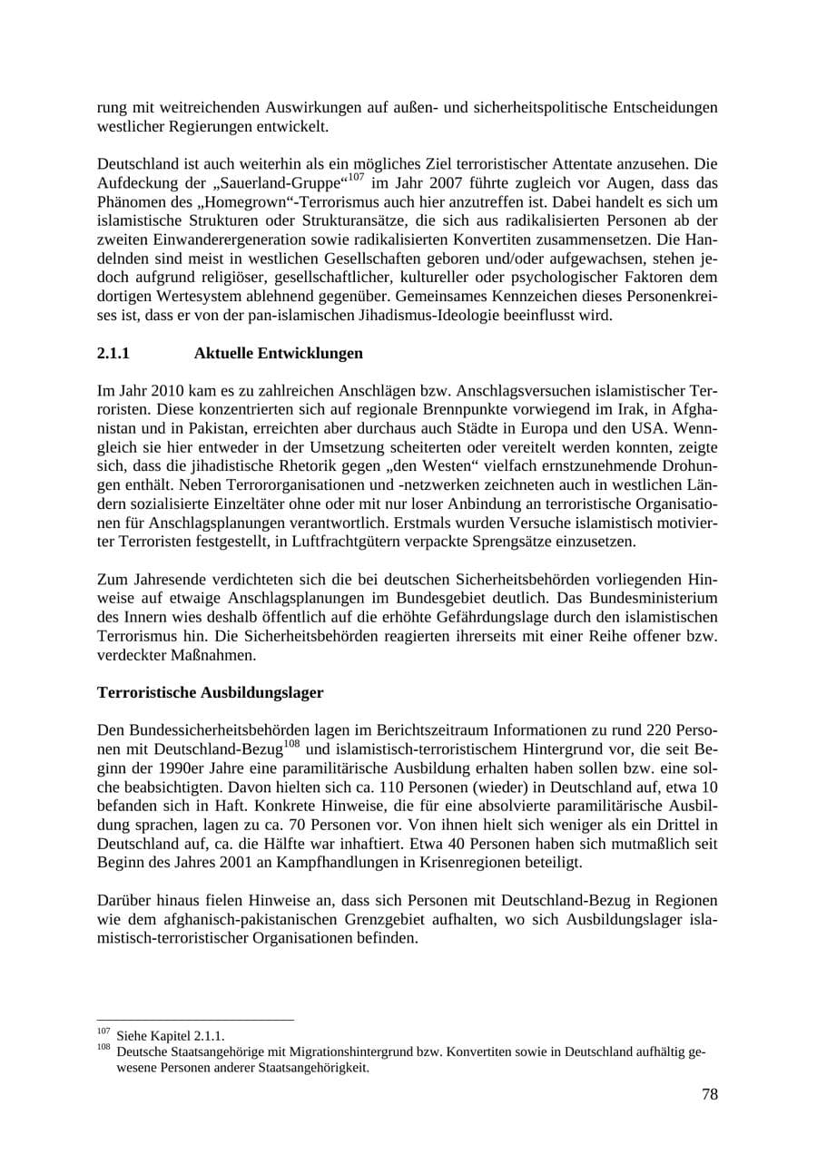 Seite 79 des Verfassungsschutzbericht 2010 Thüringen