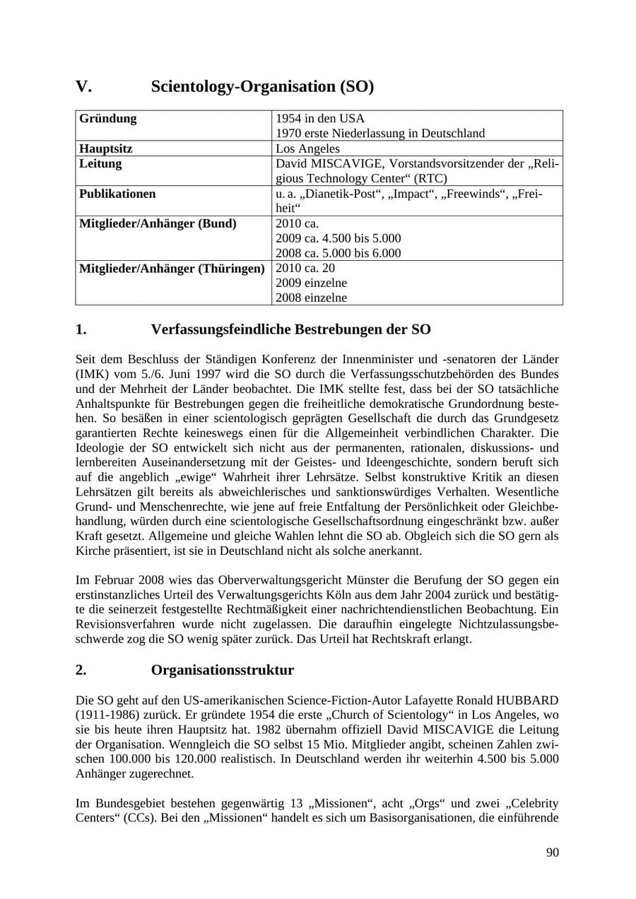 Seite 91 des Verfassungsschutzbericht 2010 Thüringen