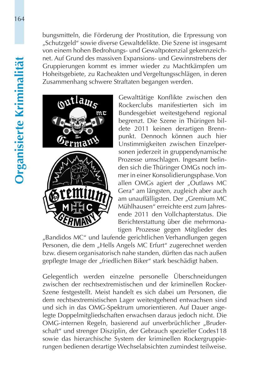 Seite 164 des Verfassungsschutzbericht 2011 Thüringen