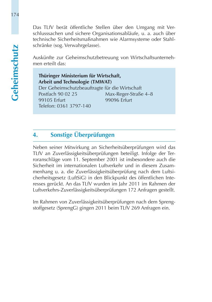 Seite 174 des Verfassungsschutzbericht 2011 Thüringen