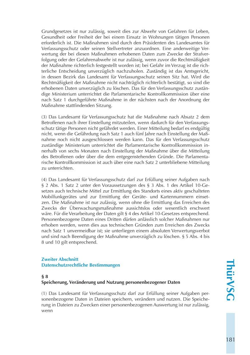Seite 181 des Verfassungsschutzbericht 2011 Thüringen