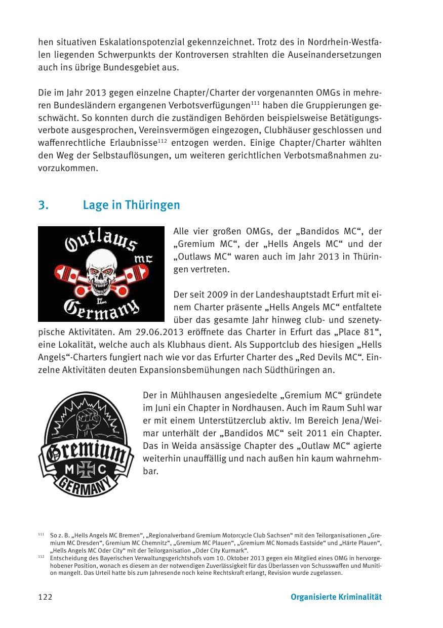Seite 124 des Verfassungsschutzbericht 2013 Thüringen