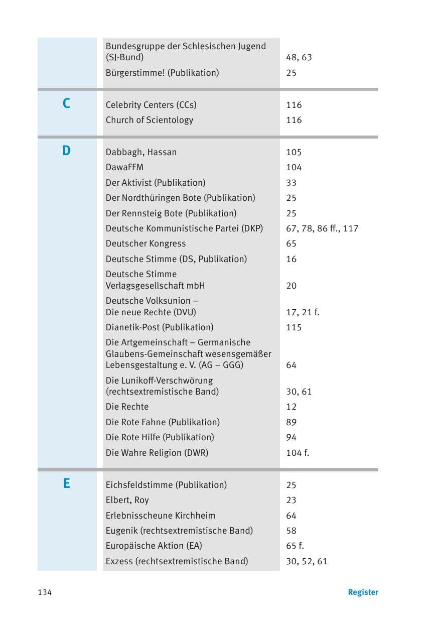 Seite 136 des Verfassungsschutzbericht 2013 Thüringen