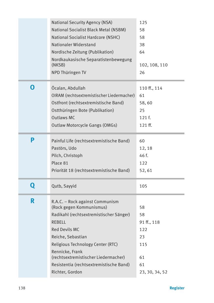 Seite 140 des Verfassungsschutzbericht 2013 Thüringen
