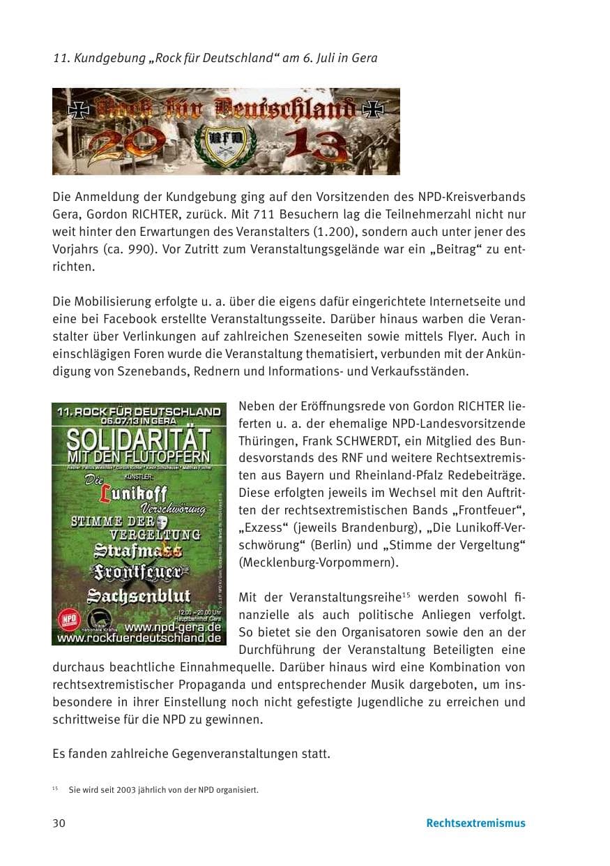 Seite 32 des Verfassungsschutzbericht 2013 Thüringen