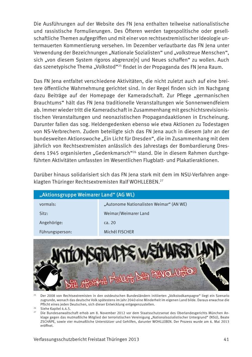 Seite 43 des Verfassungsschutzbericht 2013 Thüringen