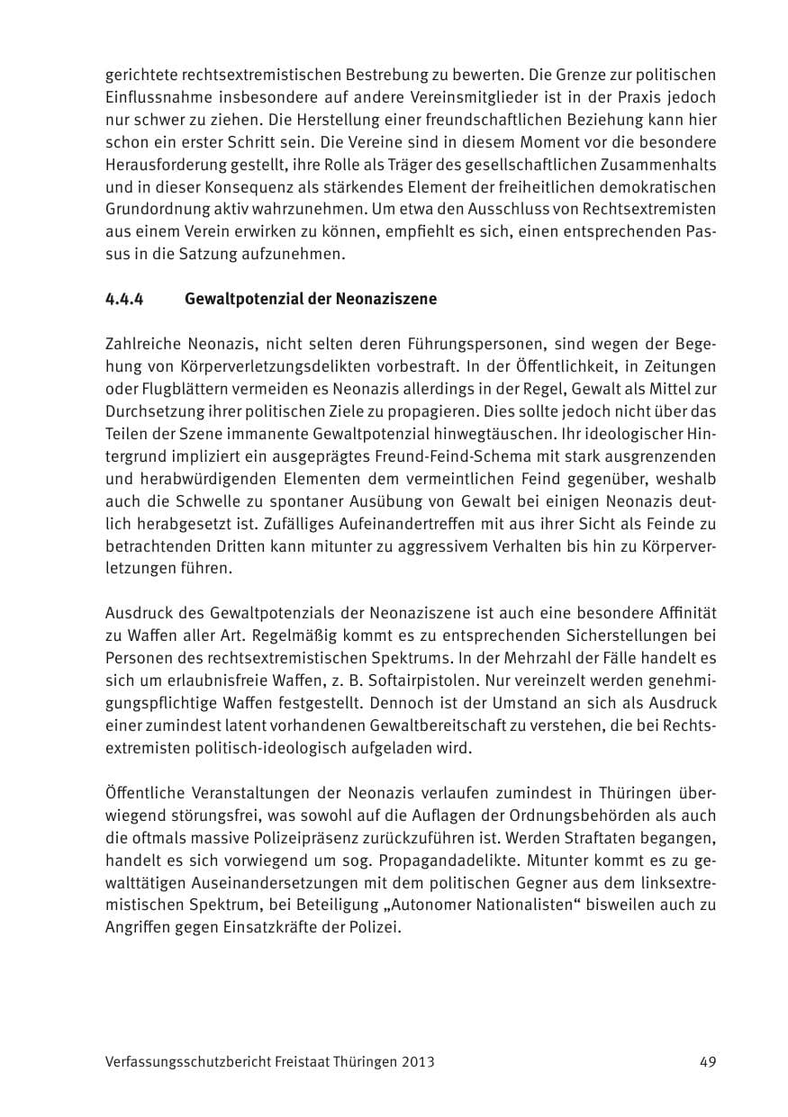 Seite 51 des Verfassungsschutzbericht 2013 Thüringen
