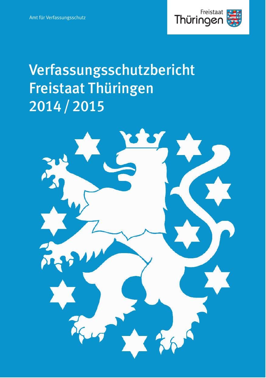 Seite 1 des Verfassungsschutzbericht 2015 Thüringen
