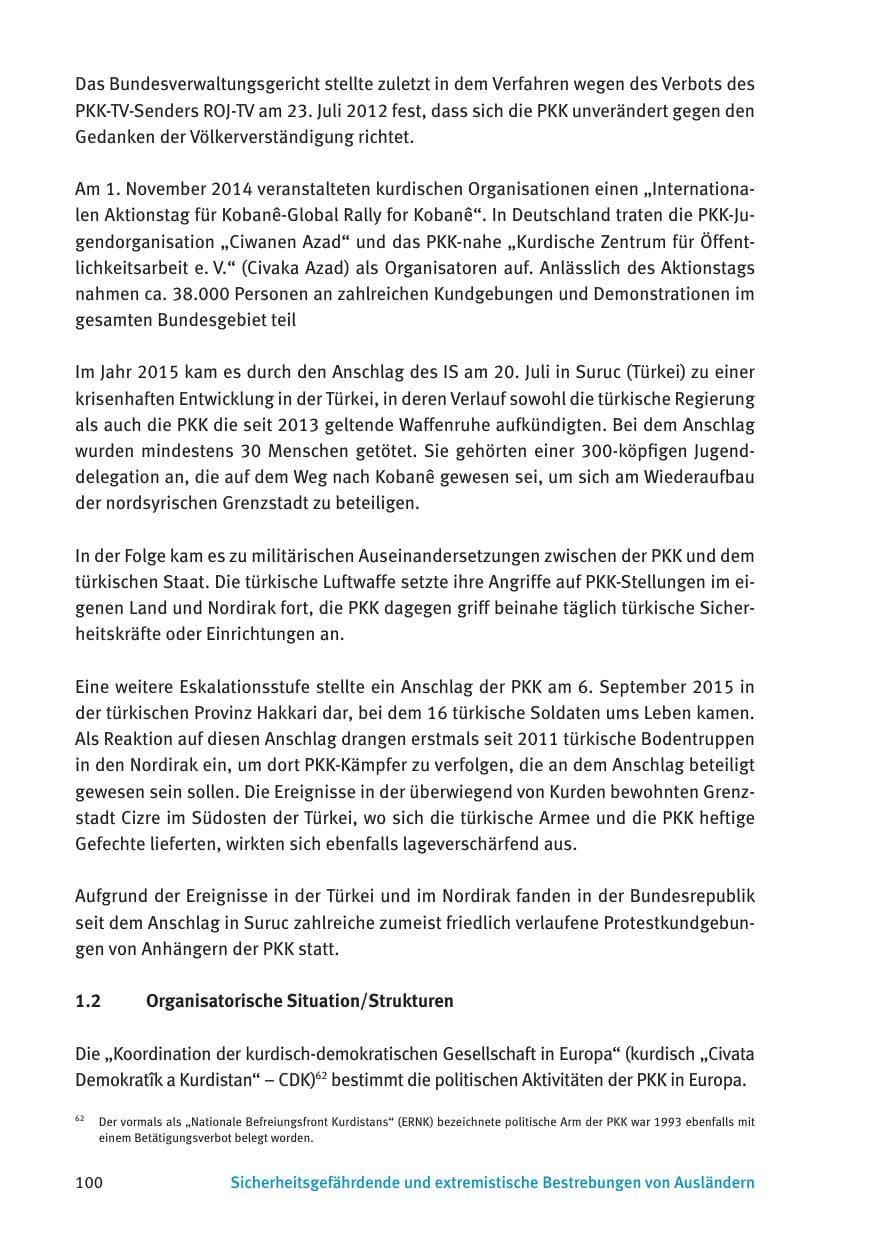 Seite 102 des Verfassungsschutzbericht 2015 Thüringen