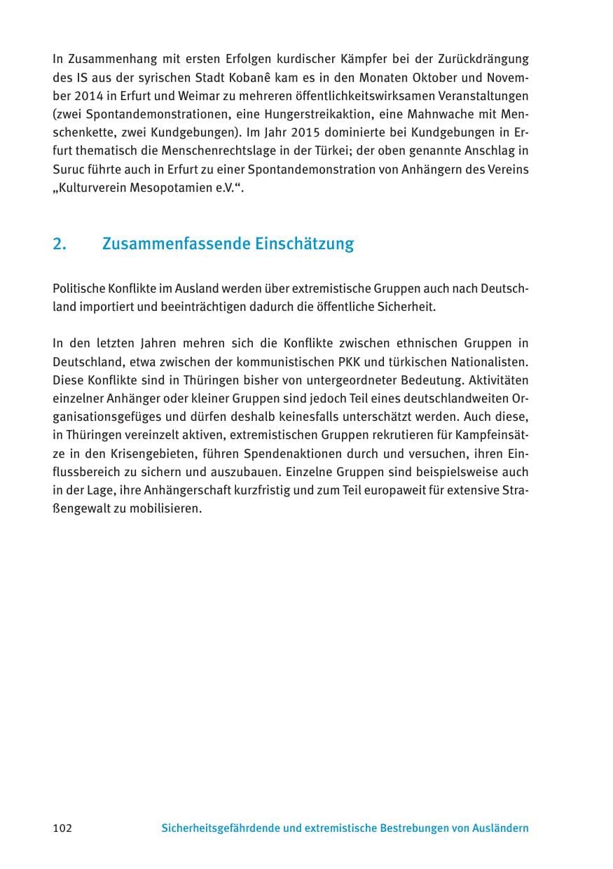Seite 104 des Verfassungsschutzbericht 2015 Thüringen