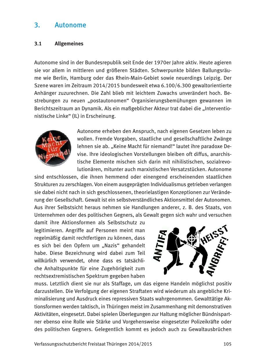 Seite 107 des Verfassungsschutzbericht 2015 Thüringen