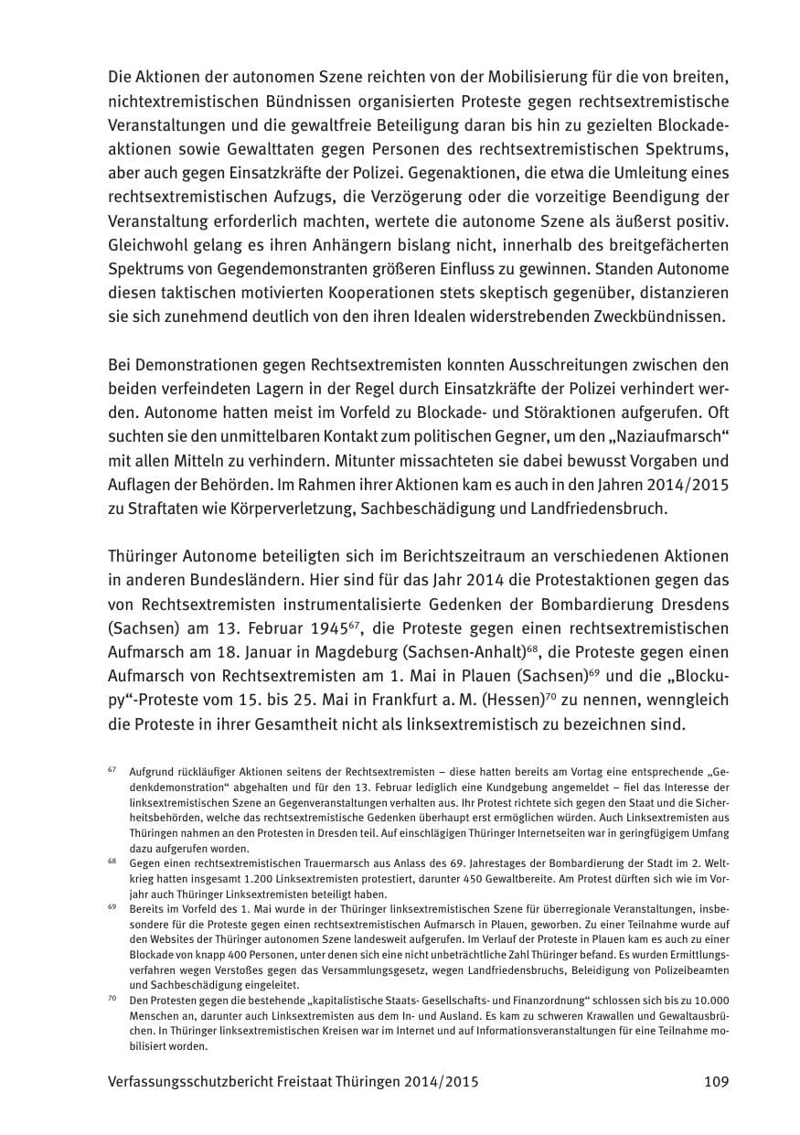 Seite 111 des Verfassungsschutzbericht 2015 Thüringen