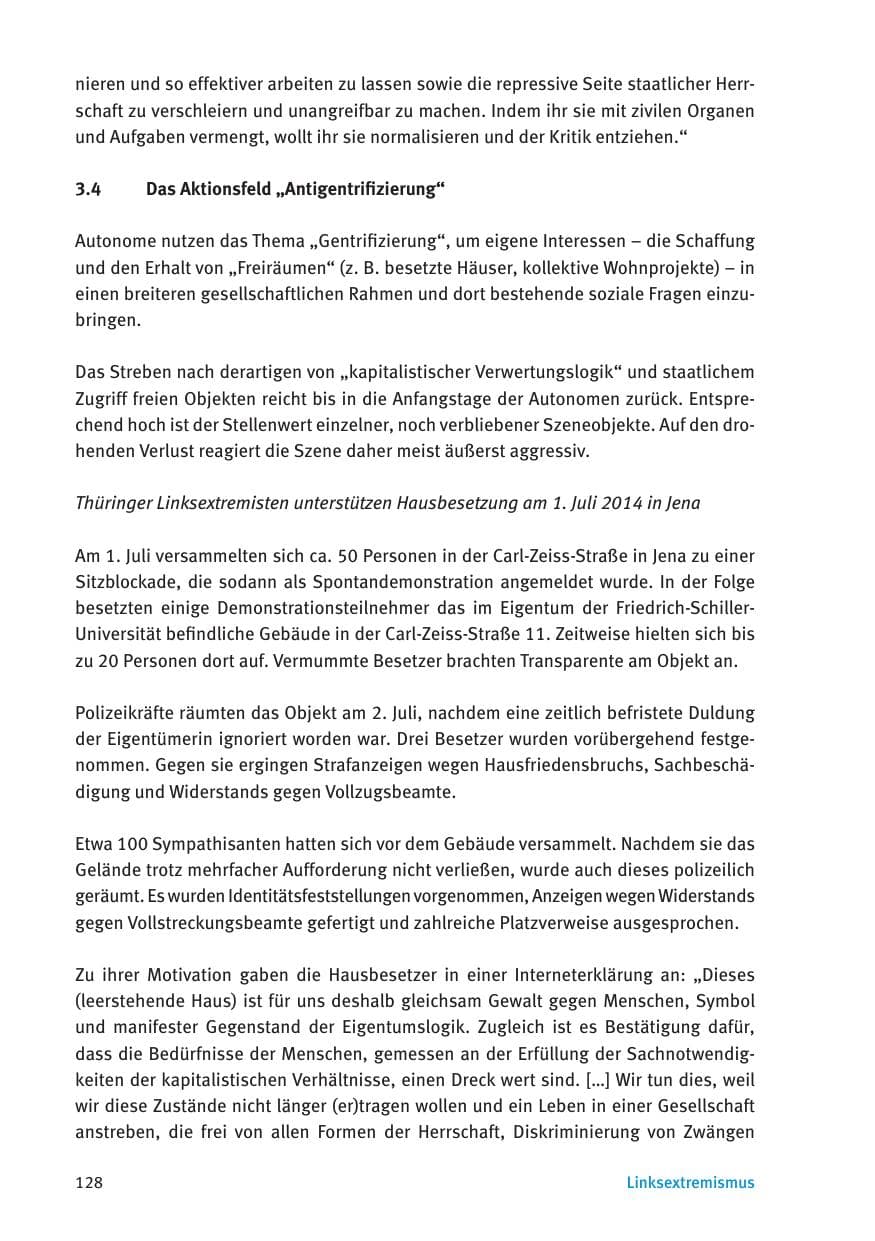 Seite 130 des Verfassungsschutzbericht 2015 Thüringen