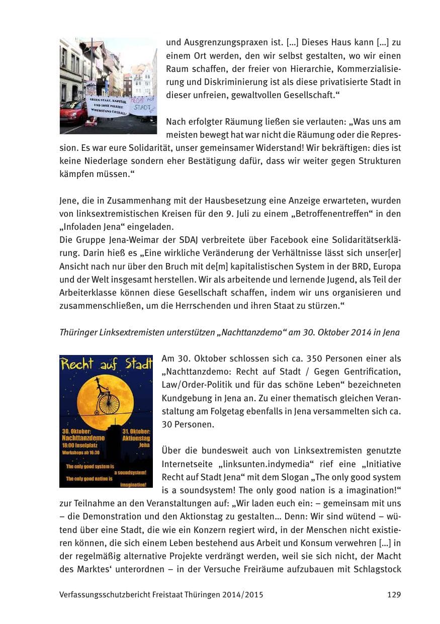 Seite 131 des Verfassungsschutzbericht 2015 Thüringen