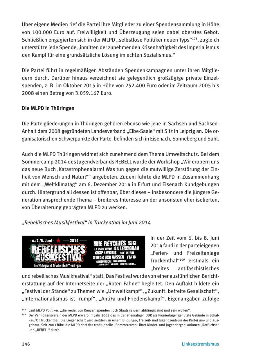 Seite 148 des Verfassungsschutzbericht 2015 Thüringen