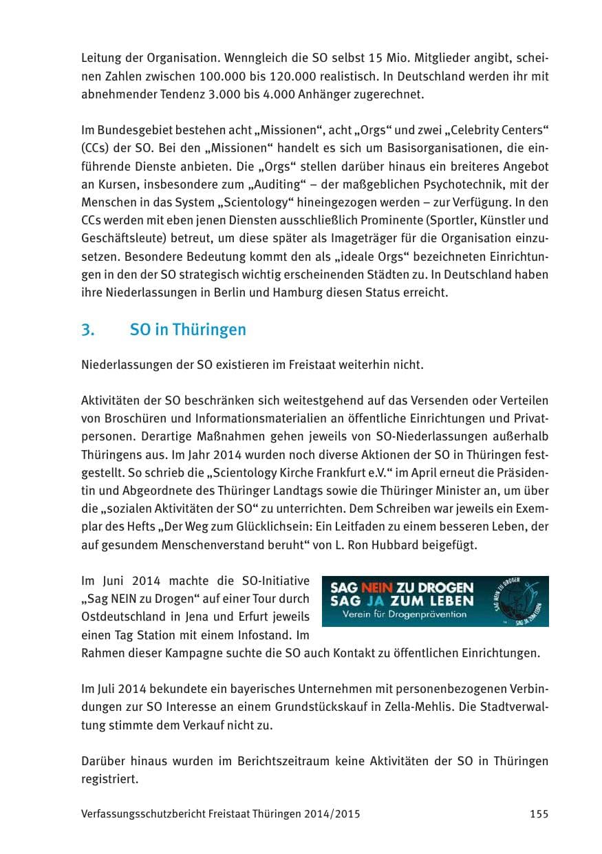 Seite 157 des Verfassungsschutzbericht 2015 Thüringen