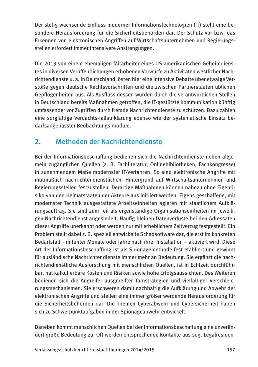 Seite 159 des Verfassungsschutzbericht 2015 Thüringen