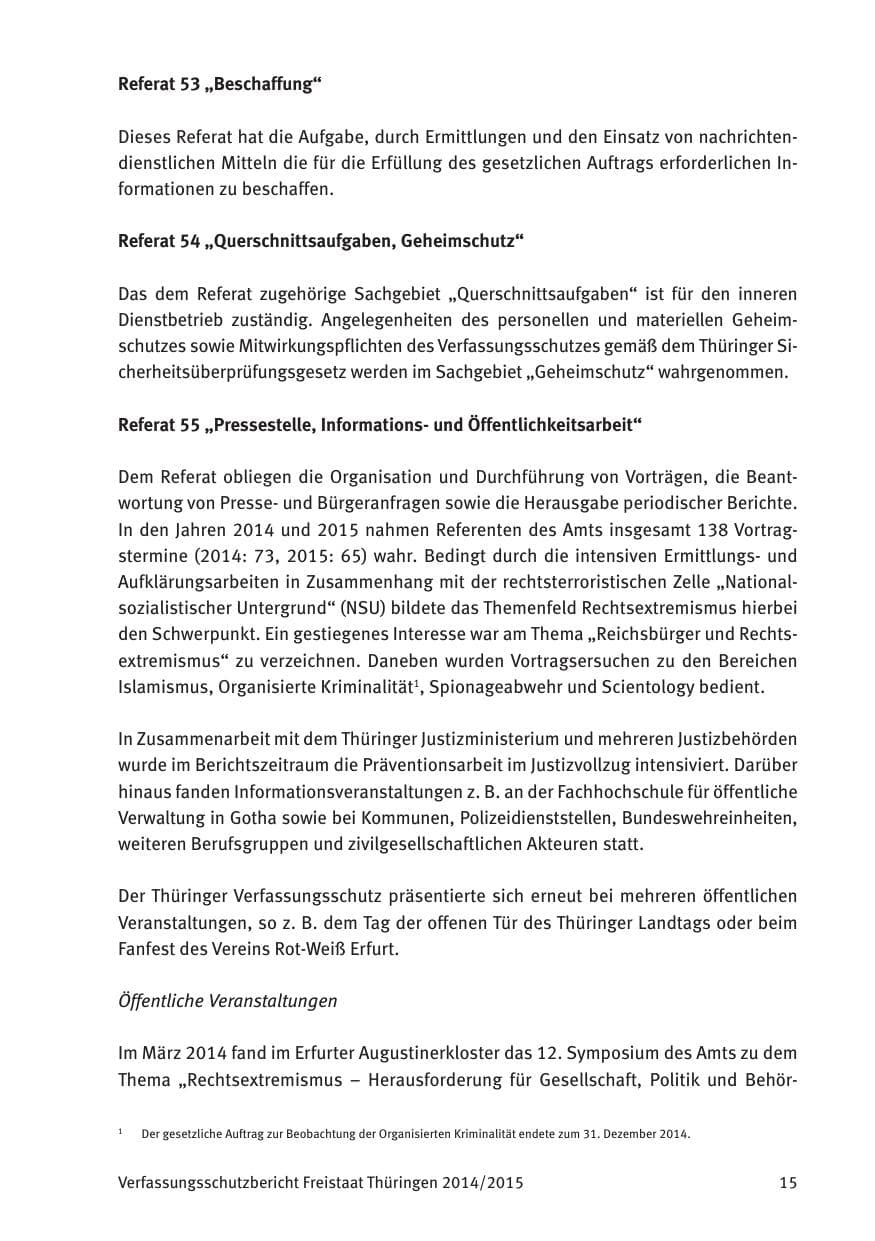 Seite 17 des Verfassungsschutzbericht 2015 Thüringen