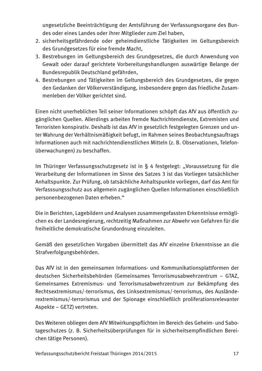 Seite 19 des Verfassungsschutzbericht 2015 Thüringen