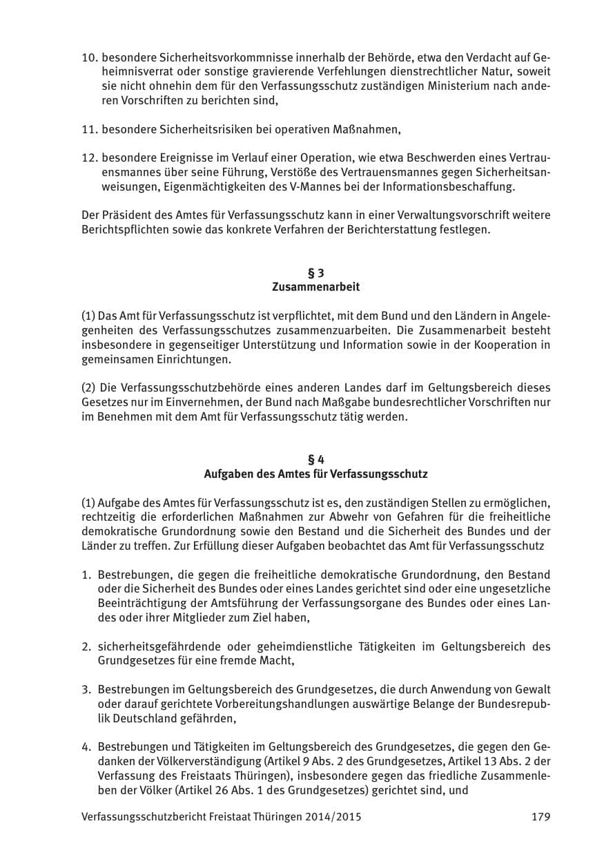 Seite 181 des Verfassungsschutzbericht 2015 Thüringen
