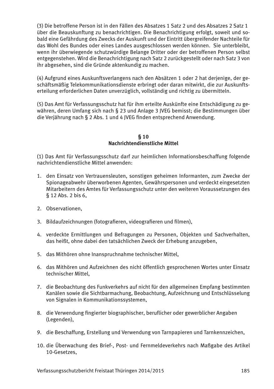 Seite 187 des Verfassungsschutzbericht 2015 Thüringen
