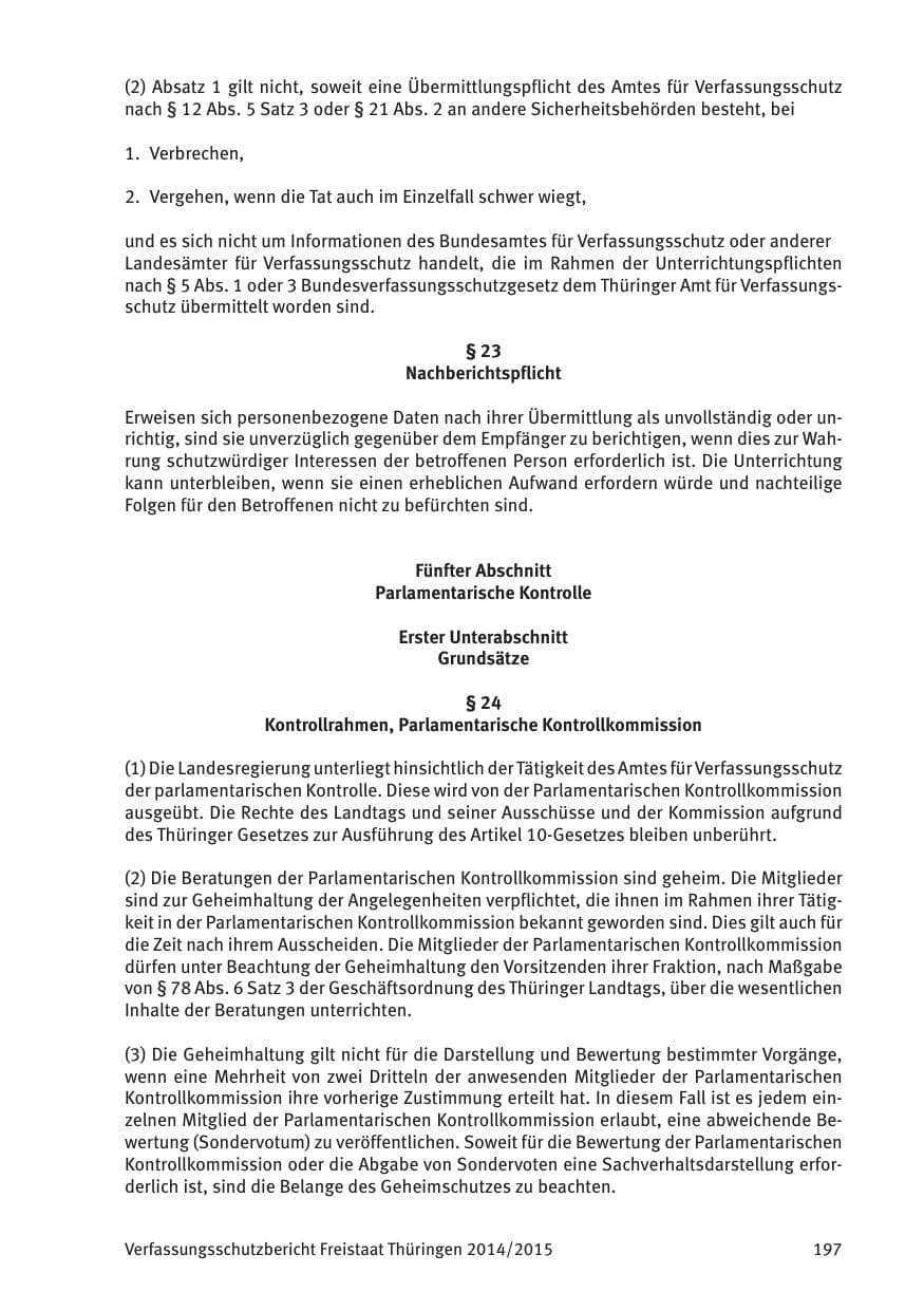 Seite 199 des Verfassungsschutzbericht 2015 Thüringen