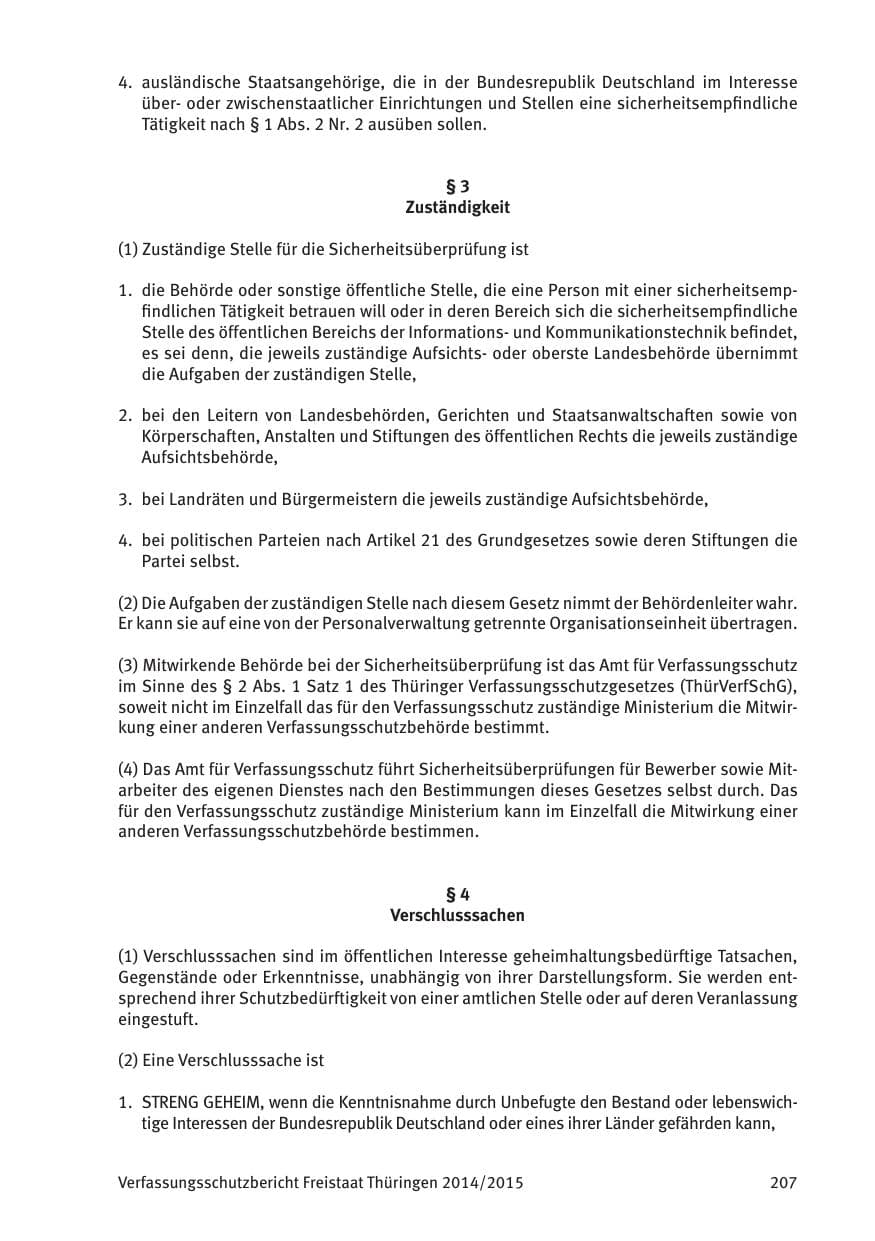 Seite 209 des Verfassungsschutzbericht 2015 Thüringen