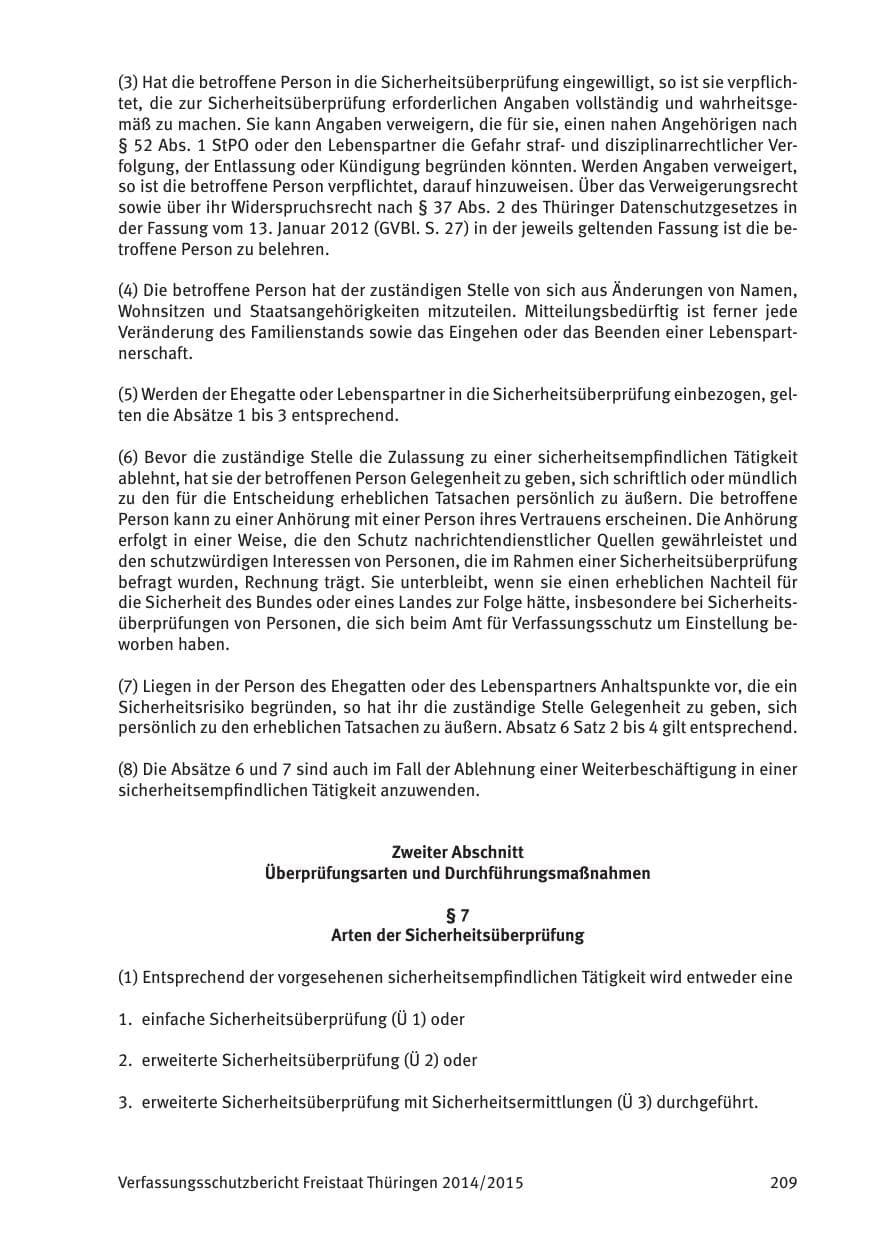 Seite 211 des Verfassungsschutzbericht 2015 Thüringen