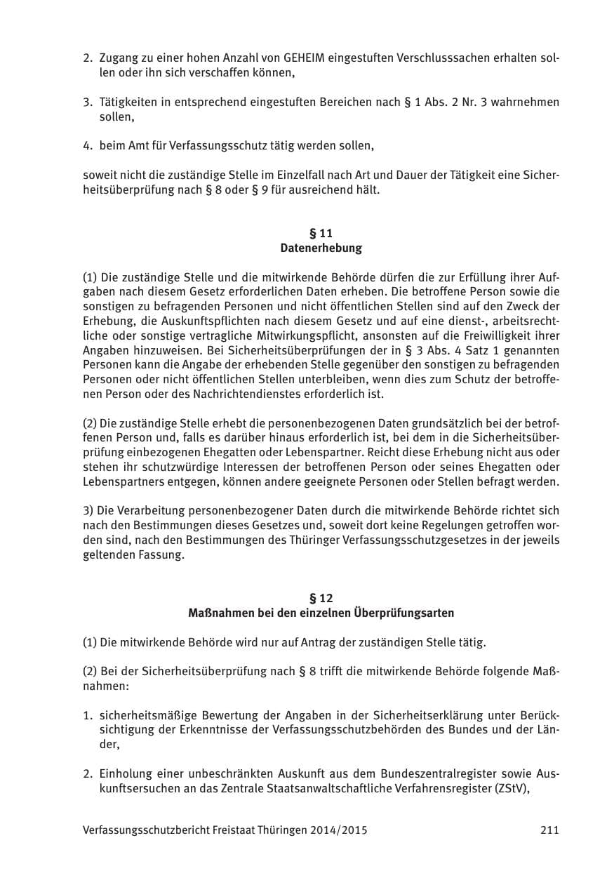 Seite 213 des Verfassungsschutzbericht 2015 Thüringen