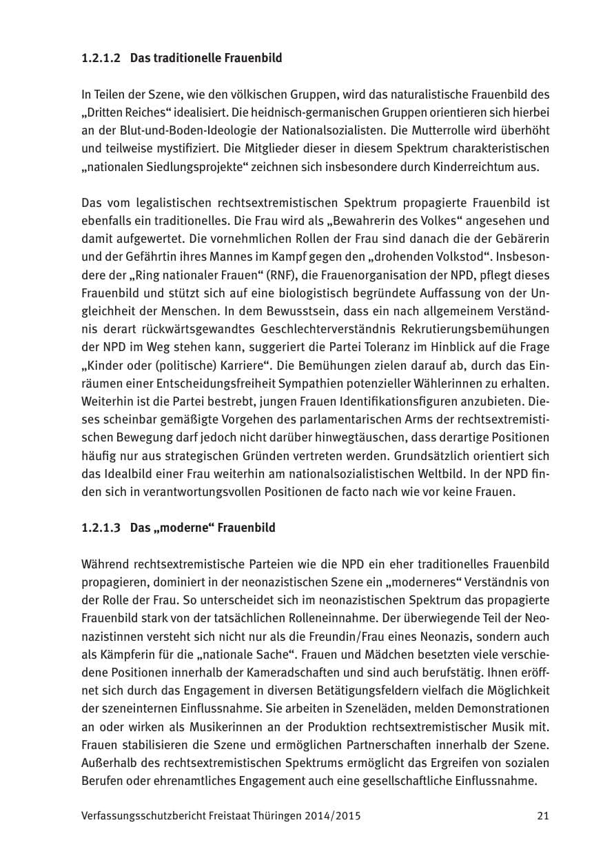 Seite 23 des Verfassungsschutzbericht 2015 Thüringen