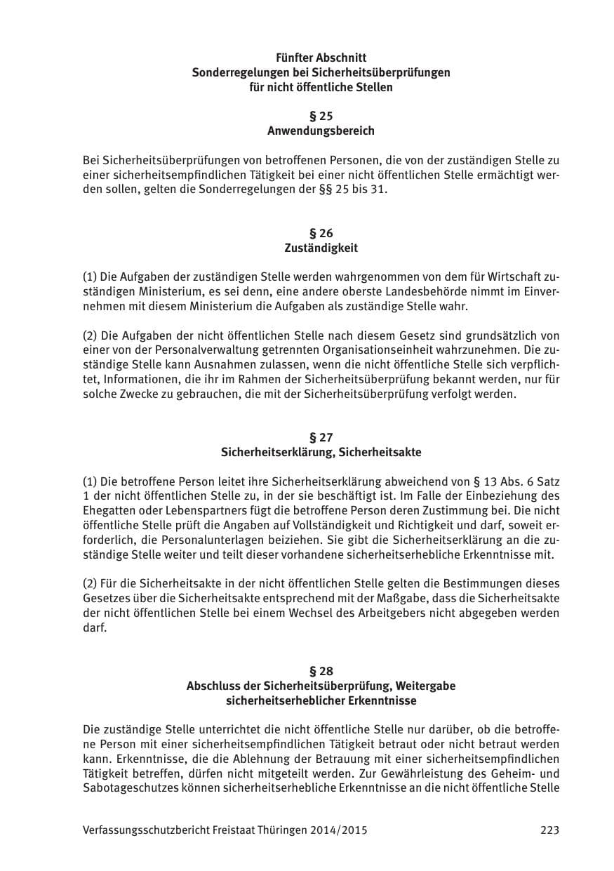 Seite 225 des Verfassungsschutzbericht 2015 Thüringen