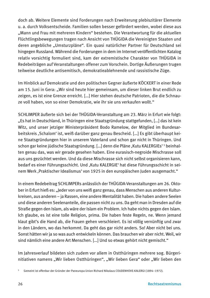 Seite 28 des Verfassungsschutzbericht 2015 Thüringen
