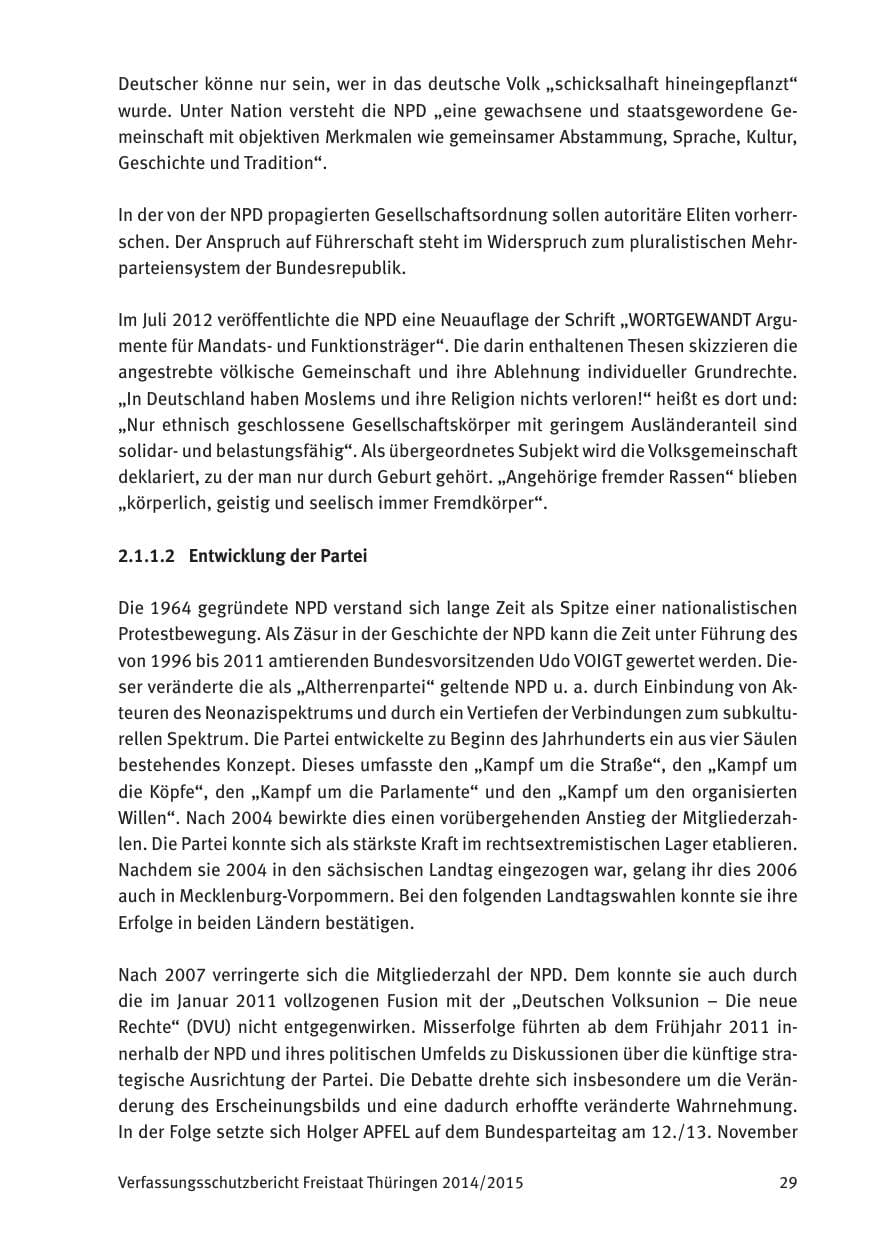 Seite 31 des Verfassungsschutzbericht 2015 Thüringen
