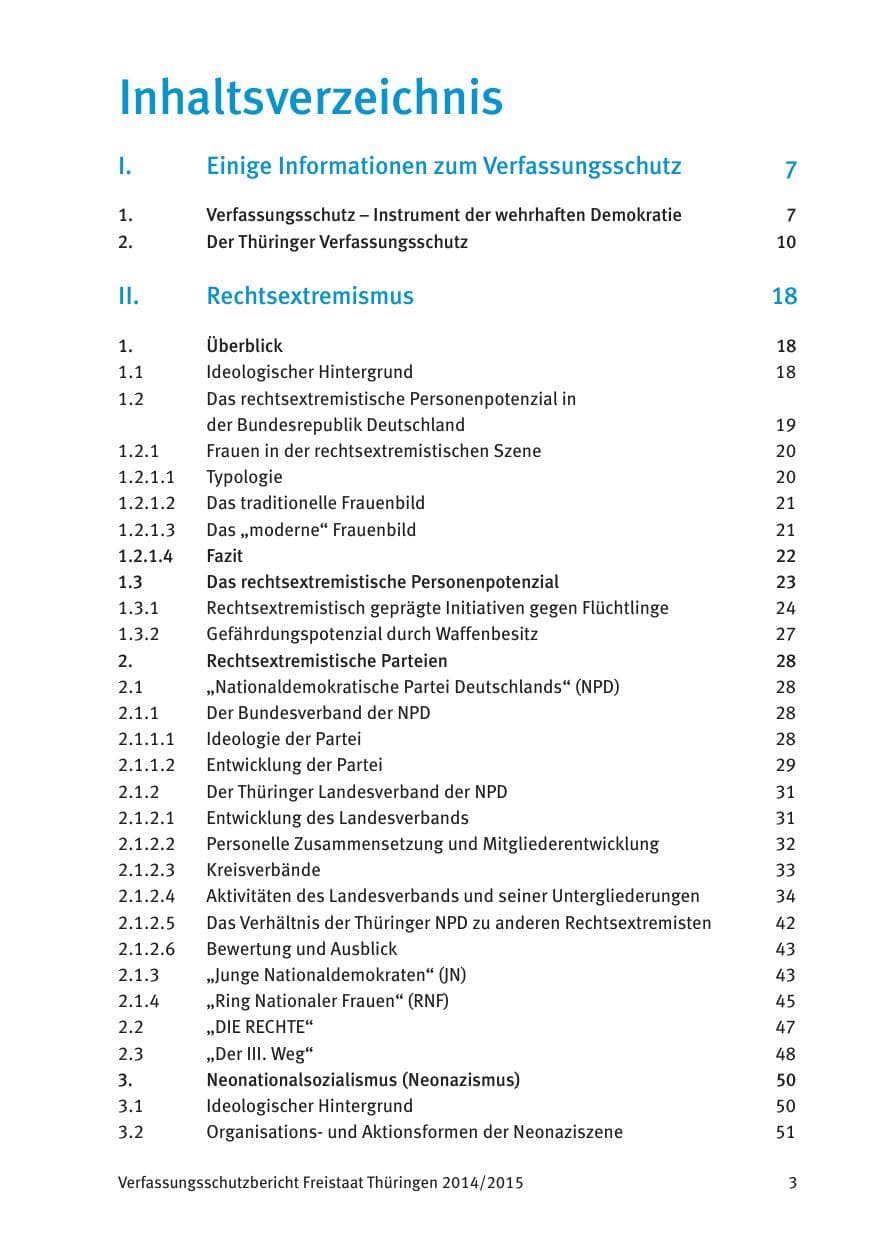 Seite 5 des Verfassungsschutzbericht 2015 Thüringen