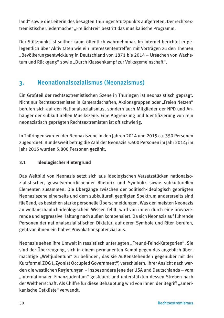 Seite 52 des Verfassungsschutzbericht 2015 Thüringen